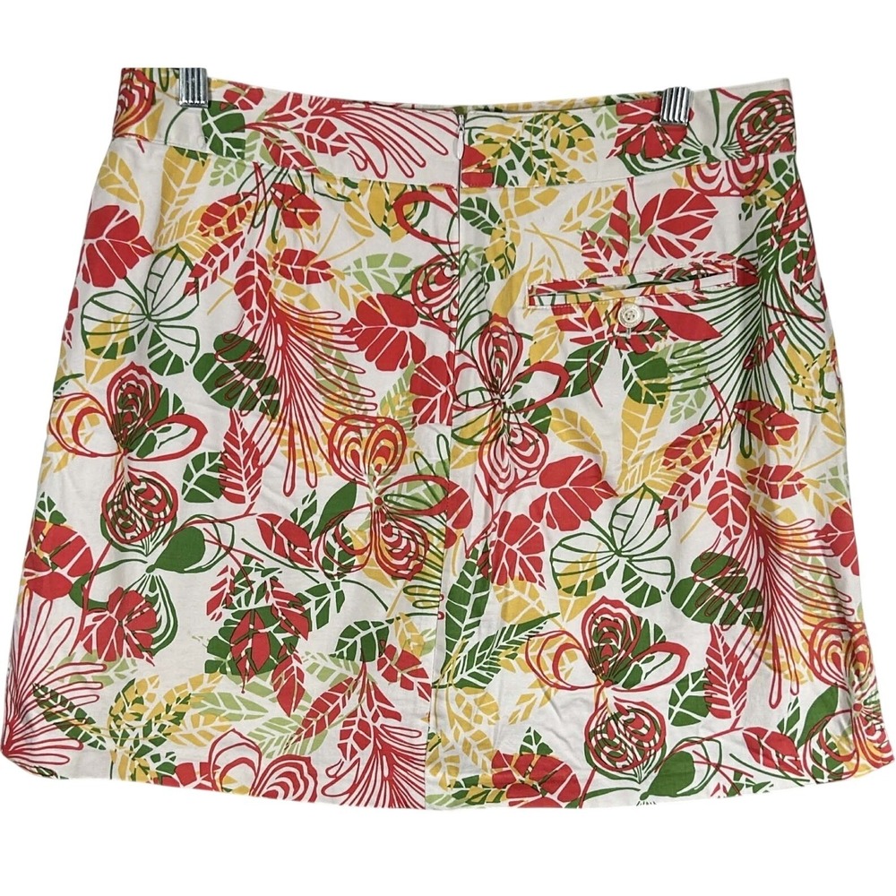 Lady Hagen Skort Skirt Short Women's Size 10 Red White Green Floral Flowers